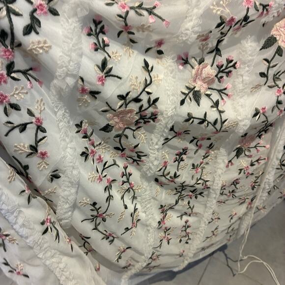 NWT Mac Duggal Cream Floral Embroidered One Shoulder Maxi Dress Sz 8 - Picture 9 of 13